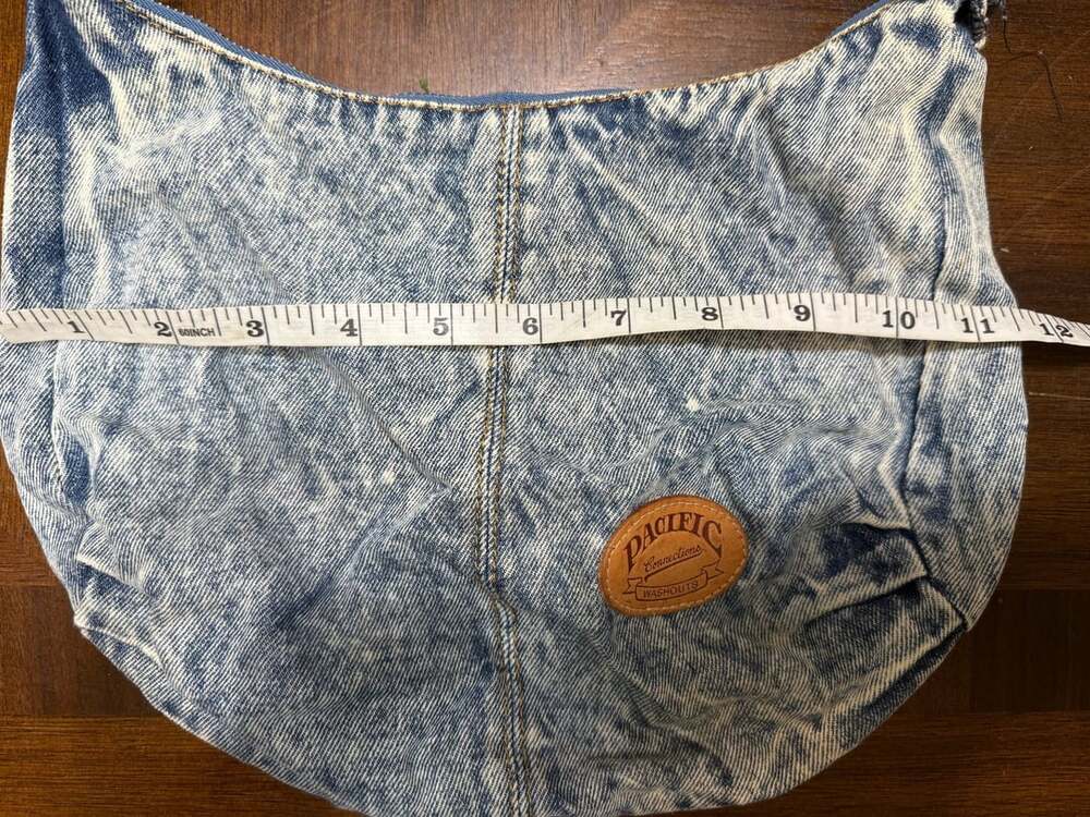 Pacific Connections Acid Wash Denim Crossbody Shoulder Bag - Picture 5 of 9